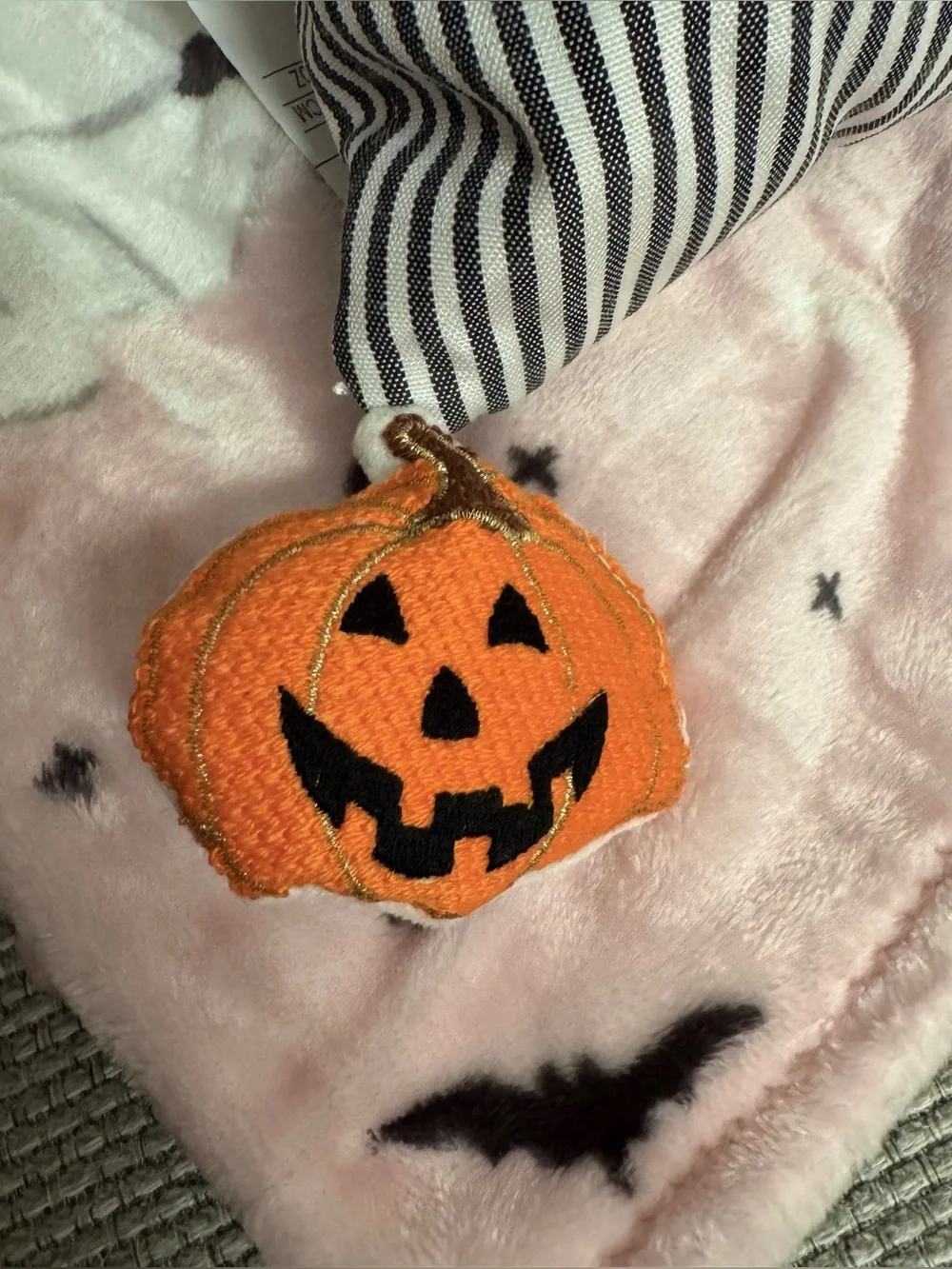 Halloween Spooky Ghosts Stripped Pillow Jack O’ Lantern Pumpkins NWT